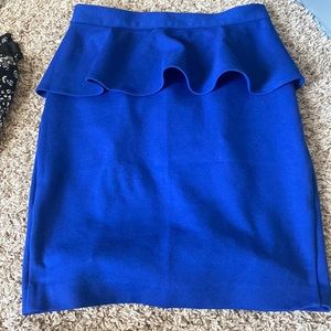 Peplum blue skirt stretchy